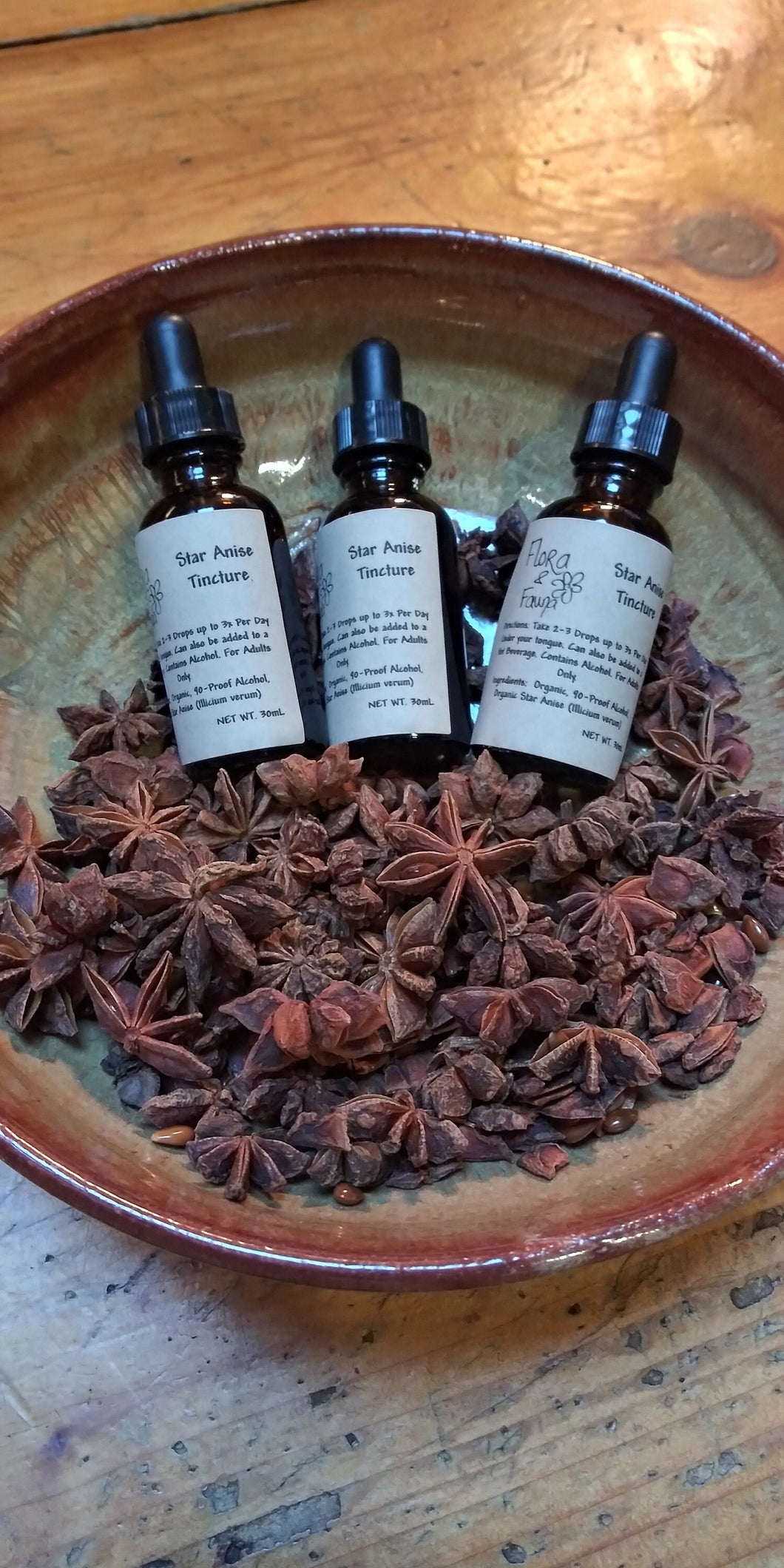 Organic Star Anise Extract/Tincture - 1oz/30mL Bottle with Dropper